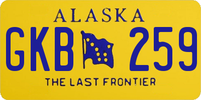 AK license plate GKB259