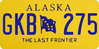 AK license plate GKB275