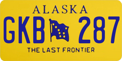 AK license plate GKB287