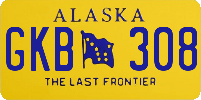 AK license plate GKB308