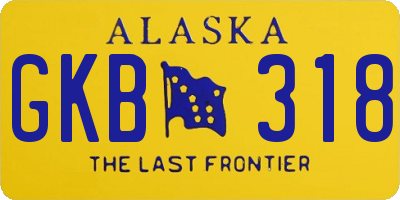 AK license plate GKB318