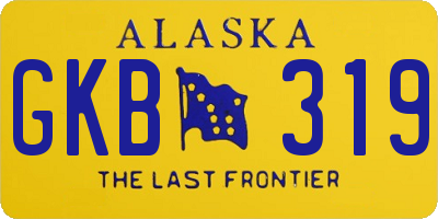 AK license plate GKB319