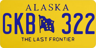 AK license plate GKB322