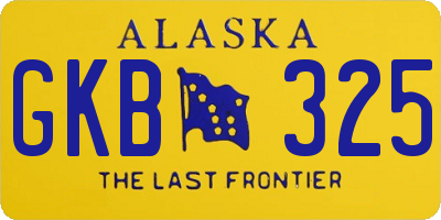 AK license plate GKB325
