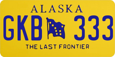 AK license plate GKB333