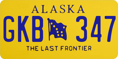AK license plate GKB347