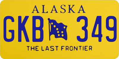 AK license plate GKB349