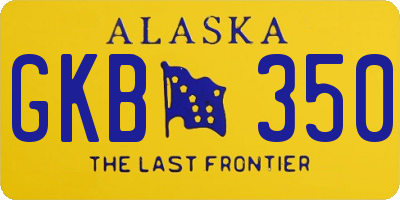 AK license plate GKB350