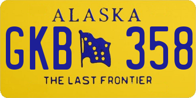 AK license plate GKB358