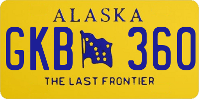 AK license plate GKB360