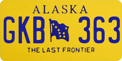 AK license plate GKB363