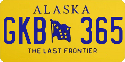 AK license plate GKB365