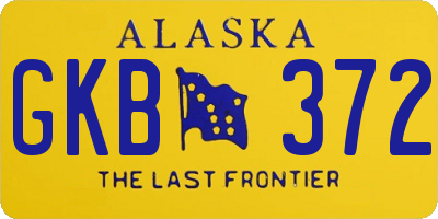 AK license plate GKB372