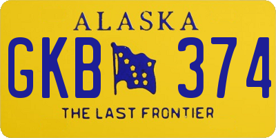 AK license plate GKB374