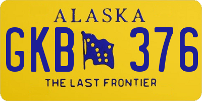 AK license plate GKB376