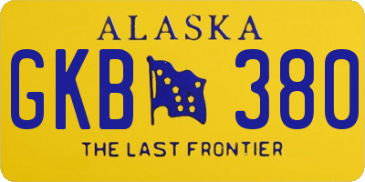 AK license plate GKB380