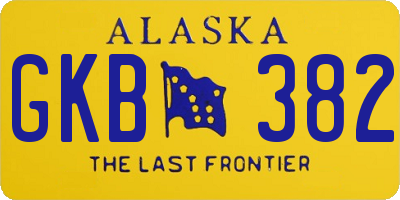 AK license plate GKB382