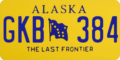 AK license plate GKB384