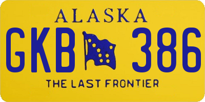 AK license plate GKB386