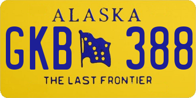 AK license plate GKB388