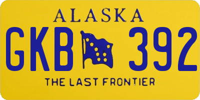AK license plate GKB392