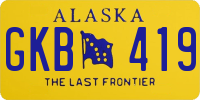 AK license plate GKB419