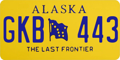 AK license plate GKB443