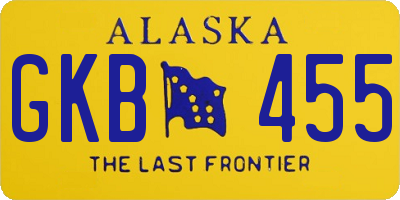 AK license plate GKB455
