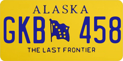 AK license plate GKB458