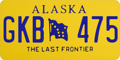 AK license plate GKB475