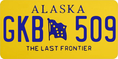 AK license plate GKB509