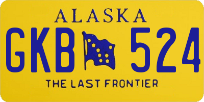 AK license plate GKB524