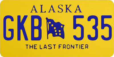 AK license plate GKB535