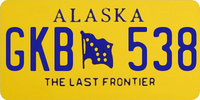 AK license plate GKB538