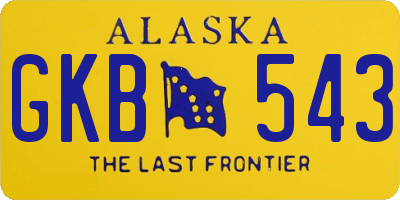 AK license plate GKB543