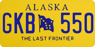AK license plate GKB550