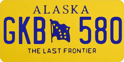 AK license plate GKB580
