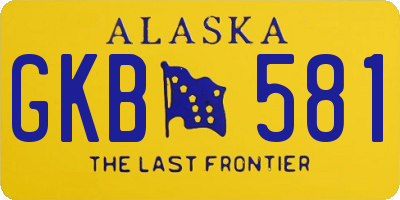 AK license plate GKB581