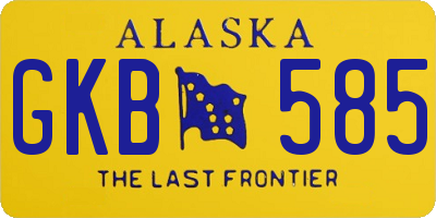 AK license plate GKB585