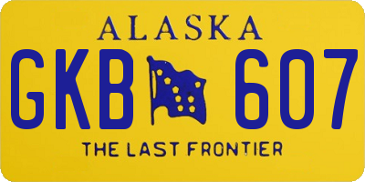 AK license plate GKB607
