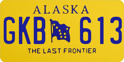 AK license plate GKB613