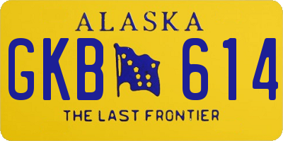 AK license plate GKB614