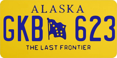 AK license plate GKB623