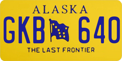 AK license plate GKB640