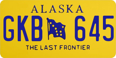 AK license plate GKB645