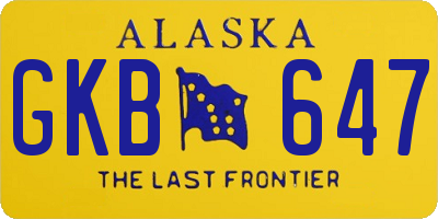 AK license plate GKB647