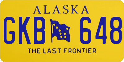 AK license plate GKB648