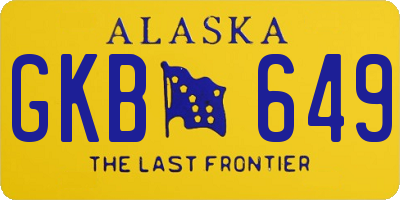 AK license plate GKB649