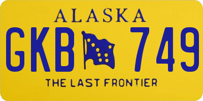 AK license plate GKB749