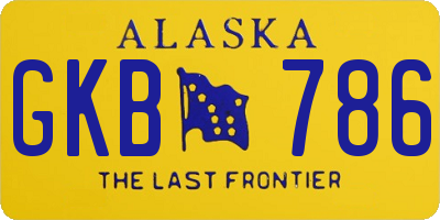 AK license plate GKB786